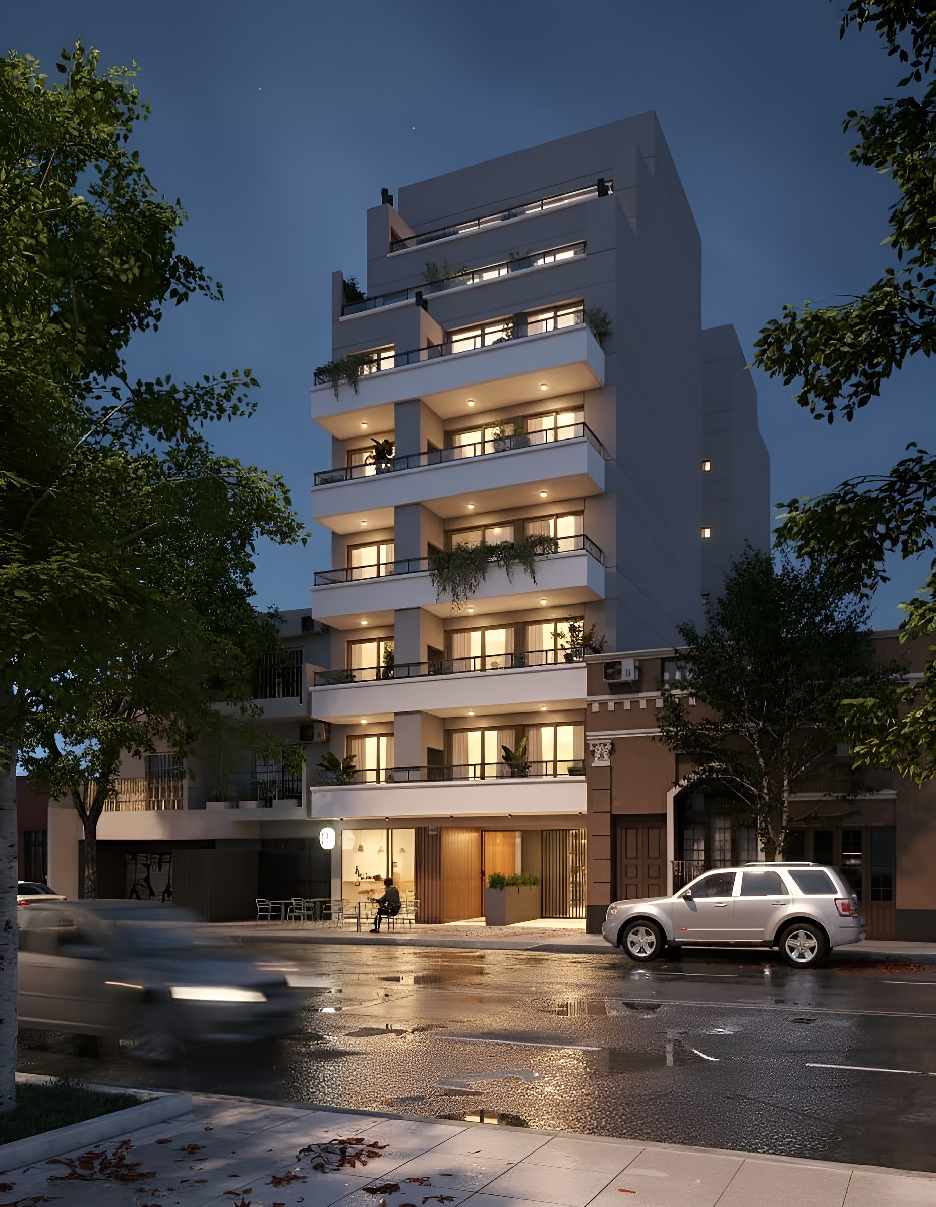 Render de fachada de Arcadia Residence, Av. Congreso 3163, Coghlan